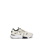 White Fabric Low Top Sneakers