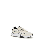 White Fabric Low Top Sneakers