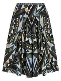 Multicolor Silk Midi Skirt