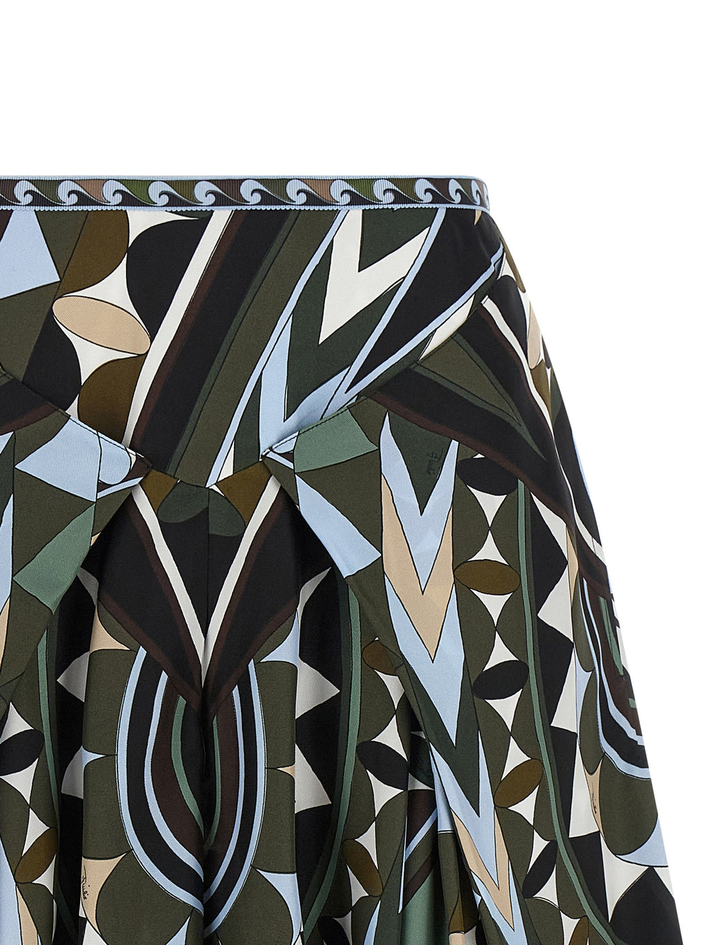 Multicolor Silk Midi Skirt