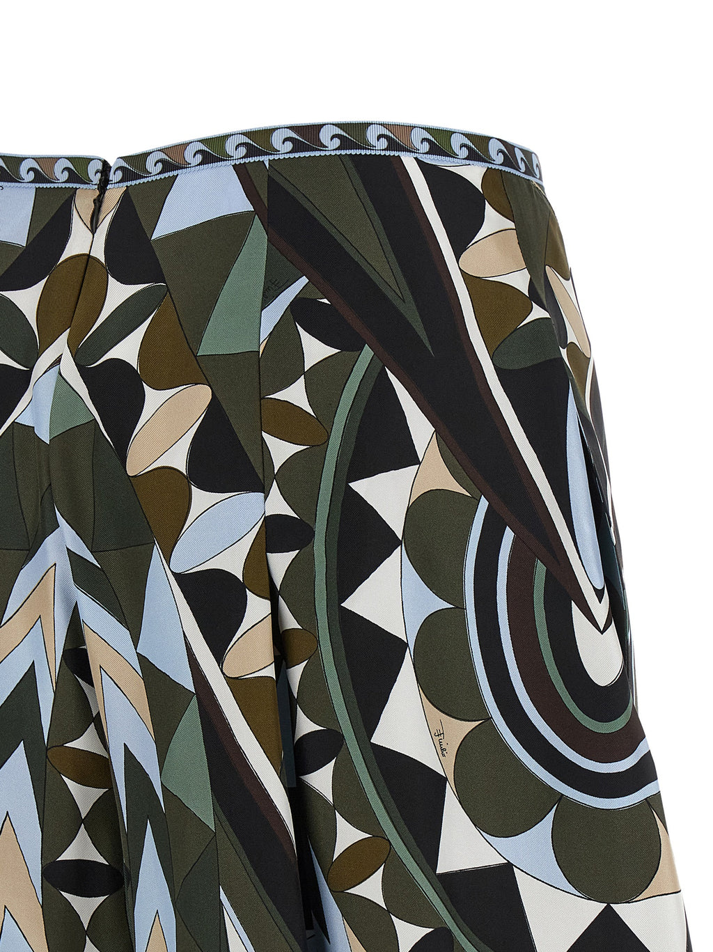 Multicolor Silk Midi Skirt