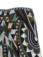 Multicolor Silk Midi Skirt