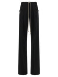 Black Viscose Casual Pants