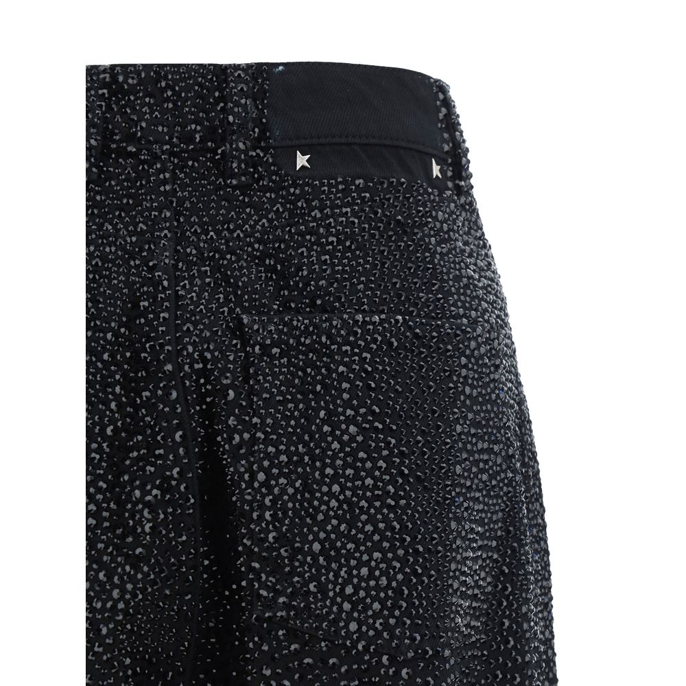 Black Cotton Casual Pants
