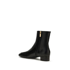 Black Calf Leather Bos Taurus Ankle Boots