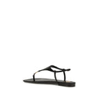 Black Calf Leather Bos Taurus Flat Sandals