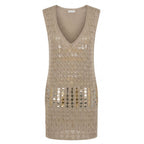 Beige Cotton Women Dress
