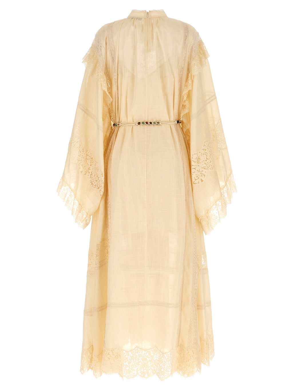 Beige Cotton Midi Dress