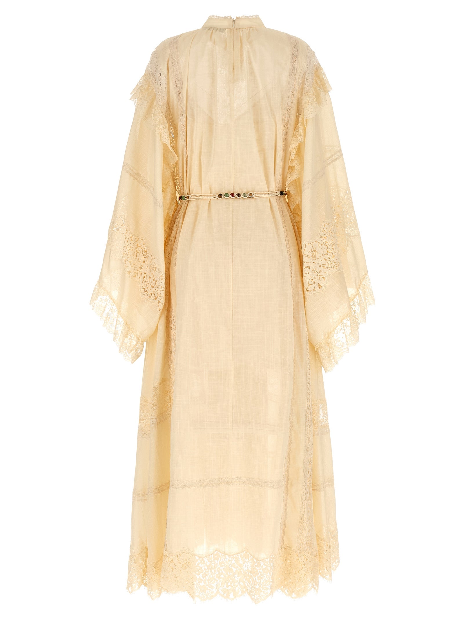 Beige Cotton Midi Dress