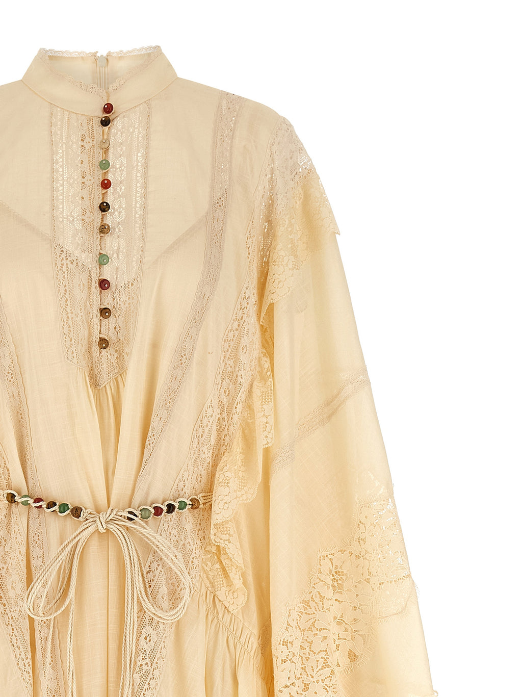 Beige Cotton Midi Dress