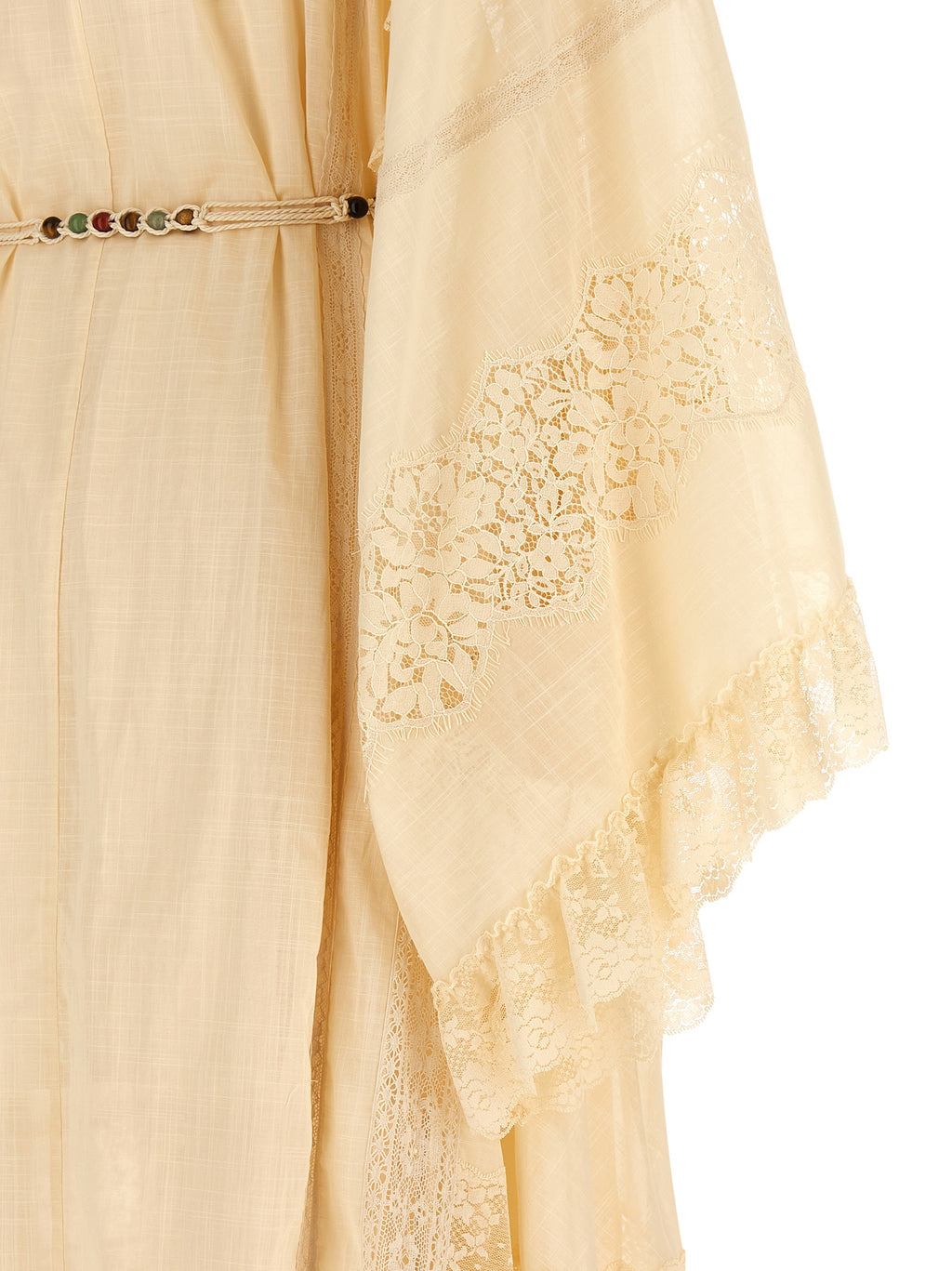 Beige Cotton Midi Dress