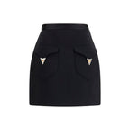 Black Wool Oves Aries Mini Skirt
