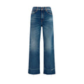 Blue Cotton Bootcut Jeans