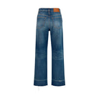 Blue Cotton Bootcut Jeans