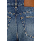 Blue Cotton Bootcut Jeans