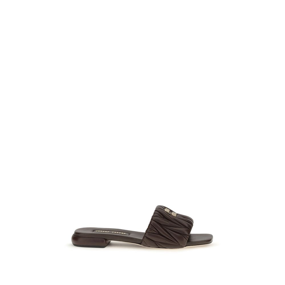 Brown Calf Leather Bos Taurus Flat Sandals
