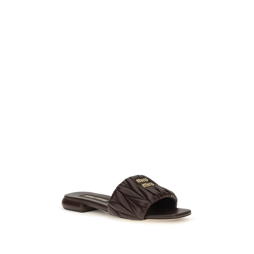 Brown Calf Leather Bos Taurus Flat Sandals