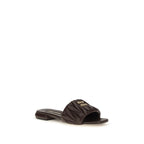 Brown Calf Leather Bos Taurus Flat Sandals