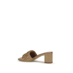 Beige Lamb Ovis Aries Aries Platform Sandals
