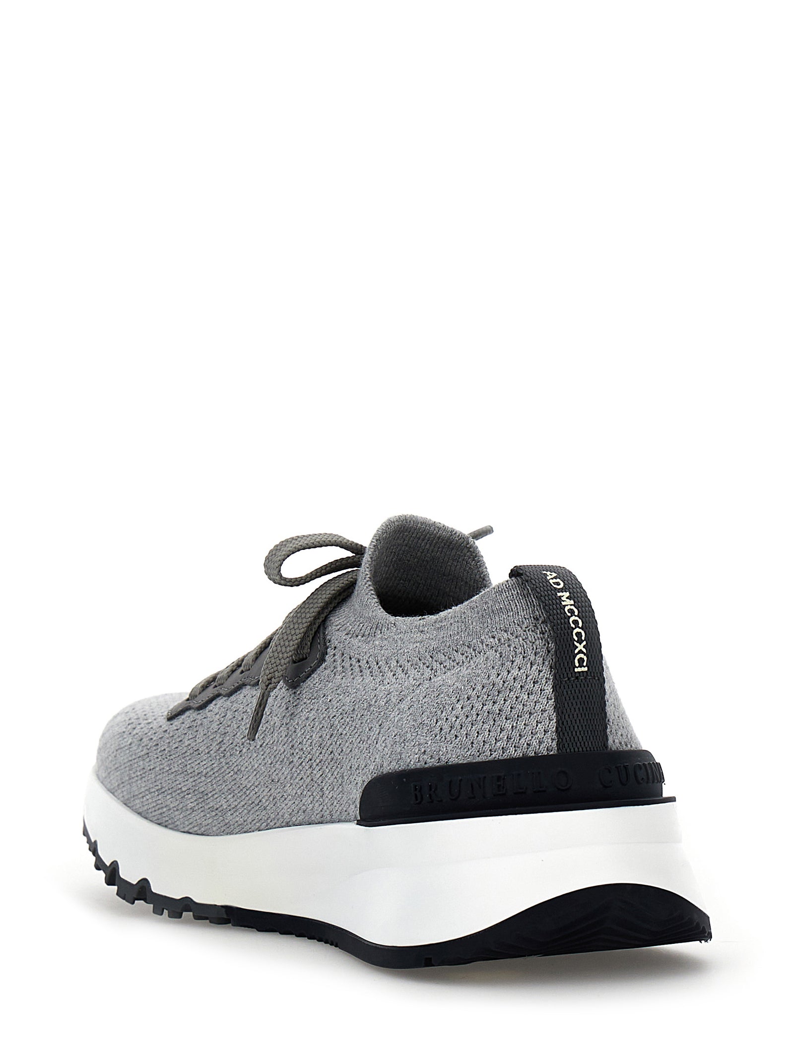 Gray Cotton Athletic Sneakers