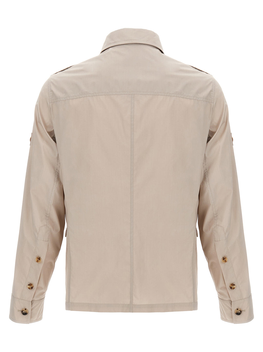 Beige Cotton Full-Length Jacket