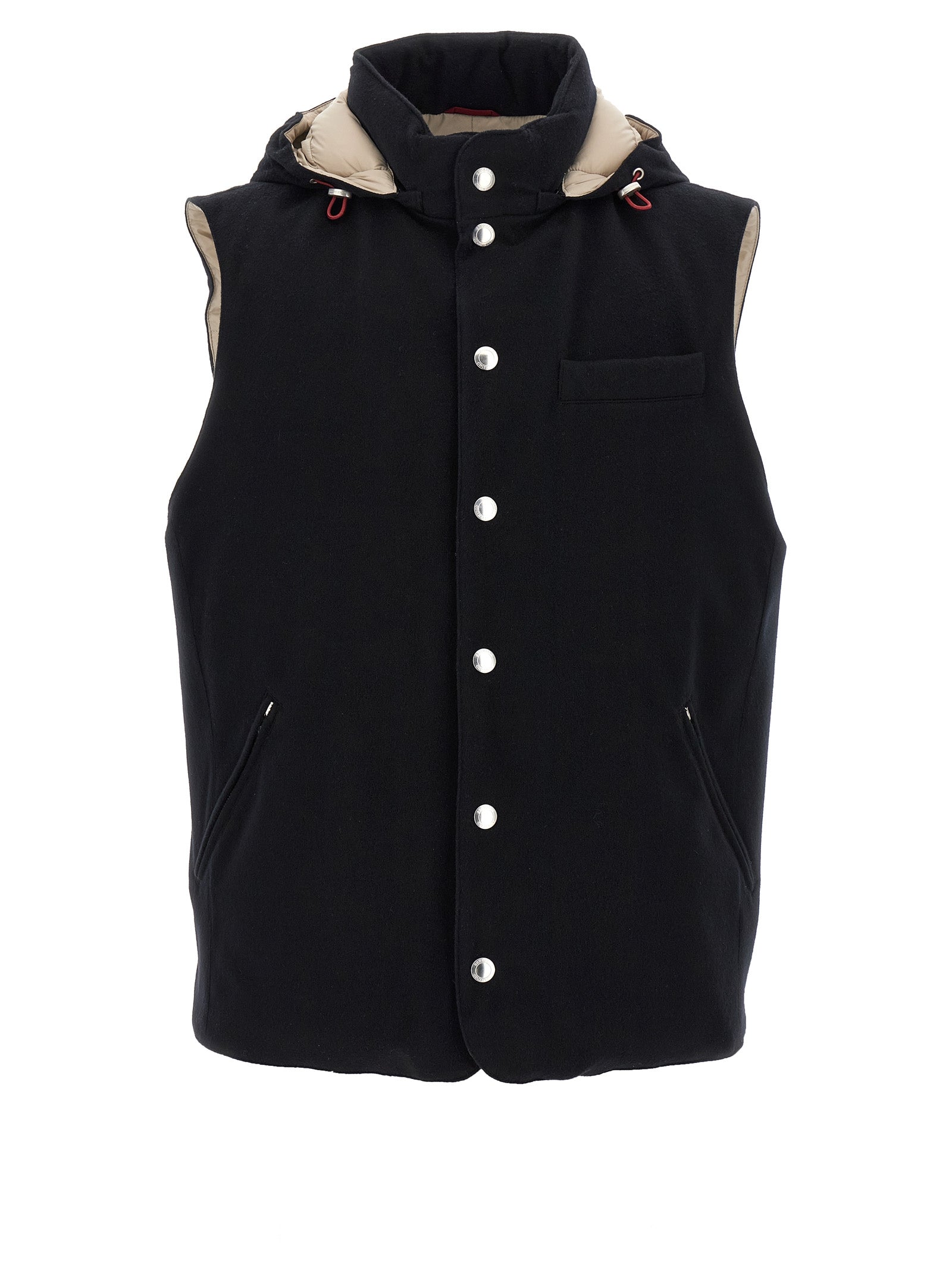 Black Wool Sleeveless Jacket