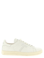 White Leather Low Top Sneakers