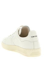 White Leather Low Top Sneakers