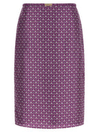 Purple Silk Midi Skirt