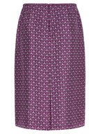 Purple Silk Midi Skirt