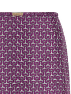 Purple Silk Midi Skirt