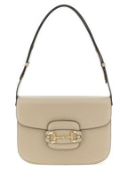 Beige Calfskin Shoulder Bag