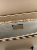 Beige Calfskin Shoulder Bag