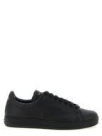 Black Leather Low Top Sneakers