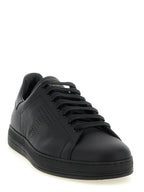 Black Leather Low Top Sneakers