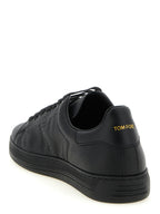 Black Leather Low Top Sneakers