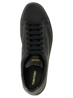 Black Leather Low Top Sneakers