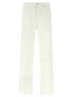 White Cotton Straight-Leg Jeans