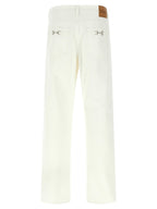White Cotton Straight-Leg Jeans
