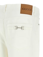White Cotton Straight-Leg Jeans