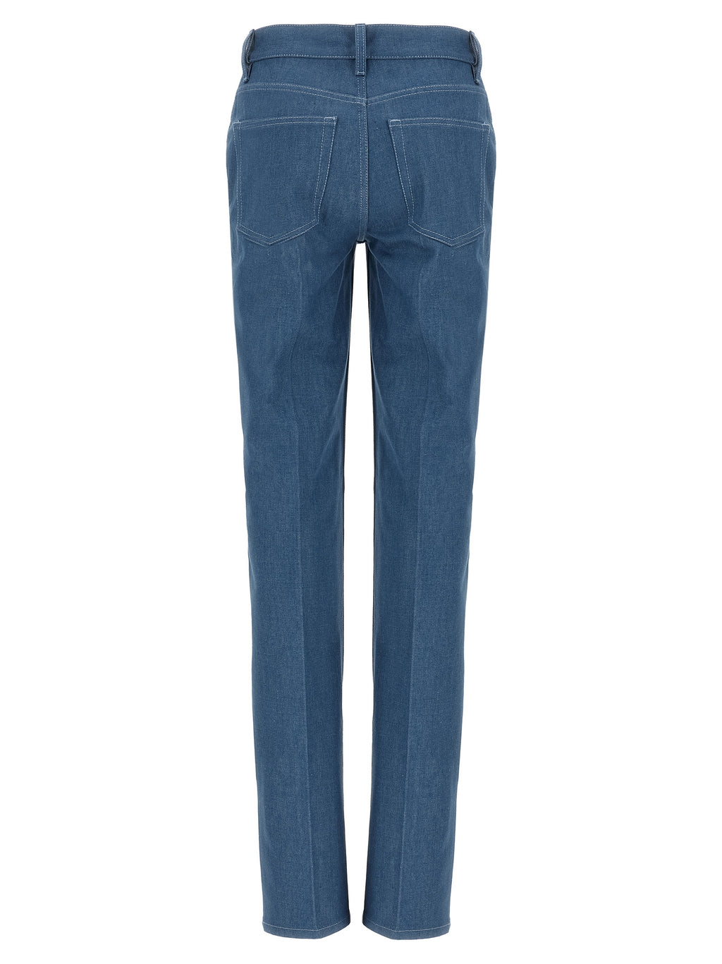 Blue Cotton Straight-Leg Jeans