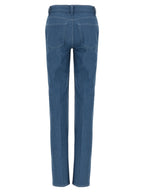 Blue Cotton Straight-Leg Jeans