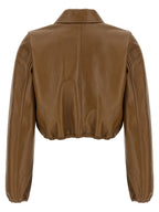 Beige Lamb Leather Leather Jacket