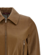 Beige Lamb Leather Leather Jacket