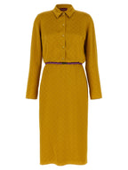 Bicolor Viscose Midi Dress