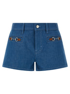 Blue Cotton Bermuda Shorts