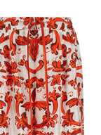 Orange Silk Flared Pants