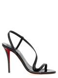 Black Calfskin Stiletto Heel Sandals