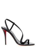 Black Calfskin Stiletto Heel Sandals