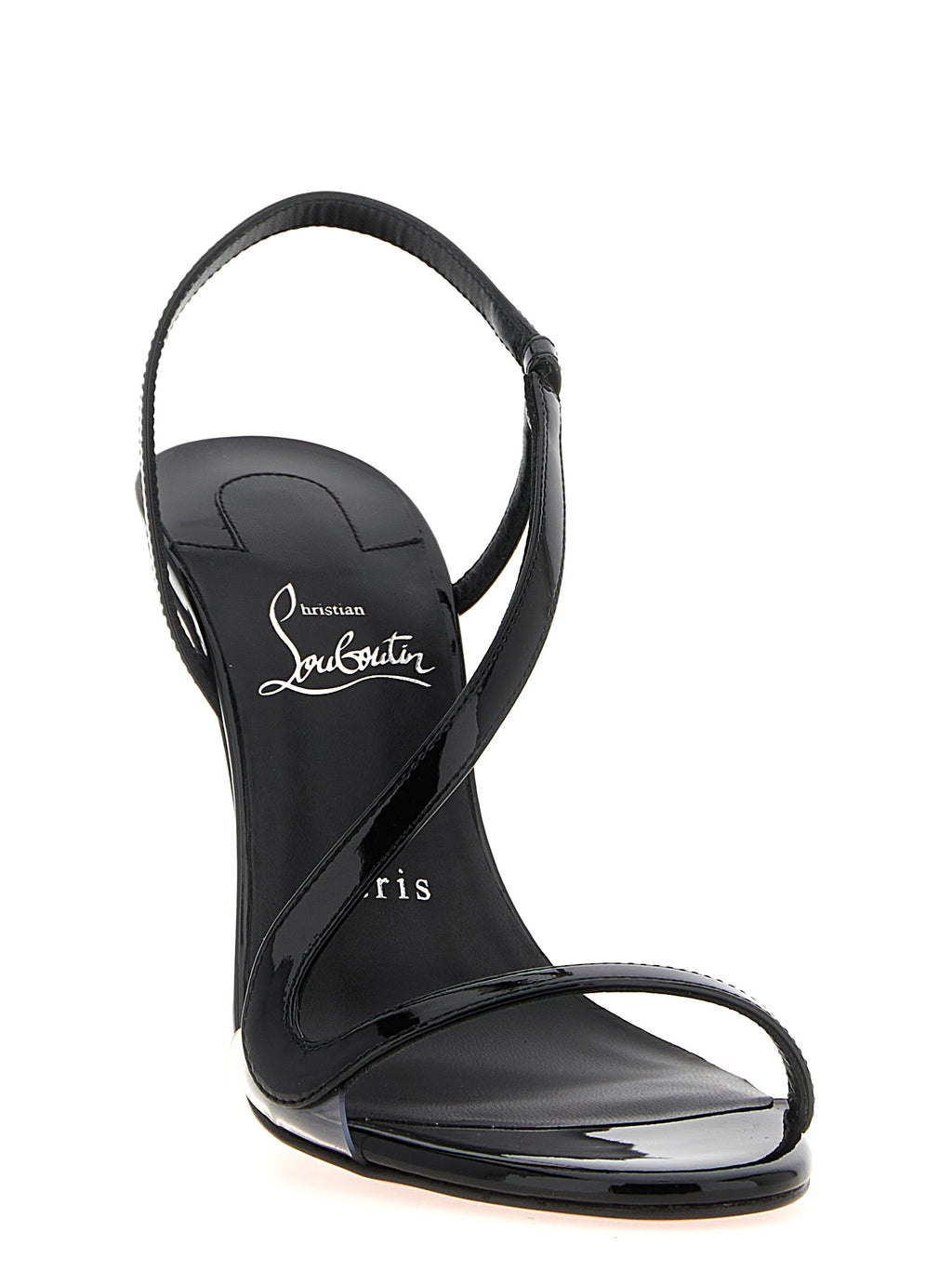 Black Calfskin Stiletto Heel Sandals